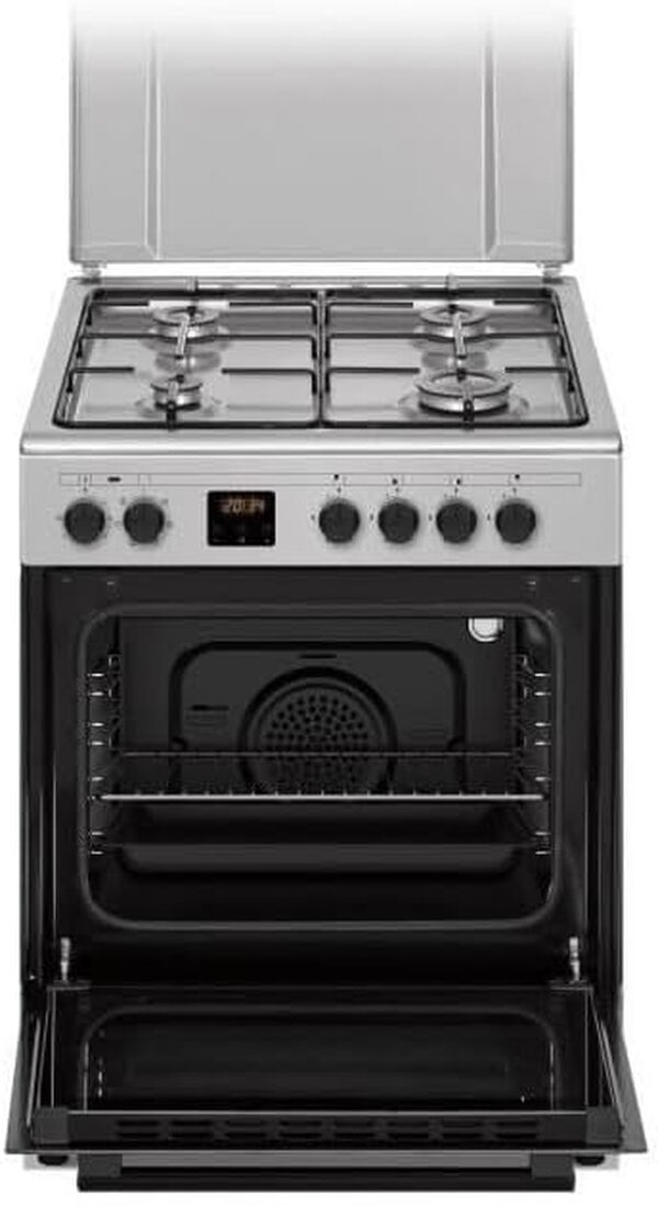 Cuisiniere gaz CONTINENTAL EDISON CECG60FCS1 - 4 feux - L59,8 x P61 xH83cm- Silver