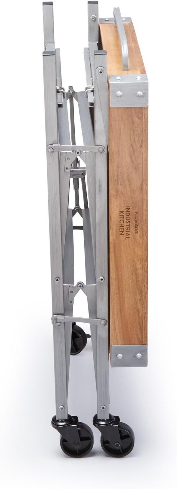 KitchenCraft Industrial Kitchen - Desserte de Cuisine Vintage en Métal avec Planche à Découper en Bois, Style Industriel, 80 x 51 x 90 cm