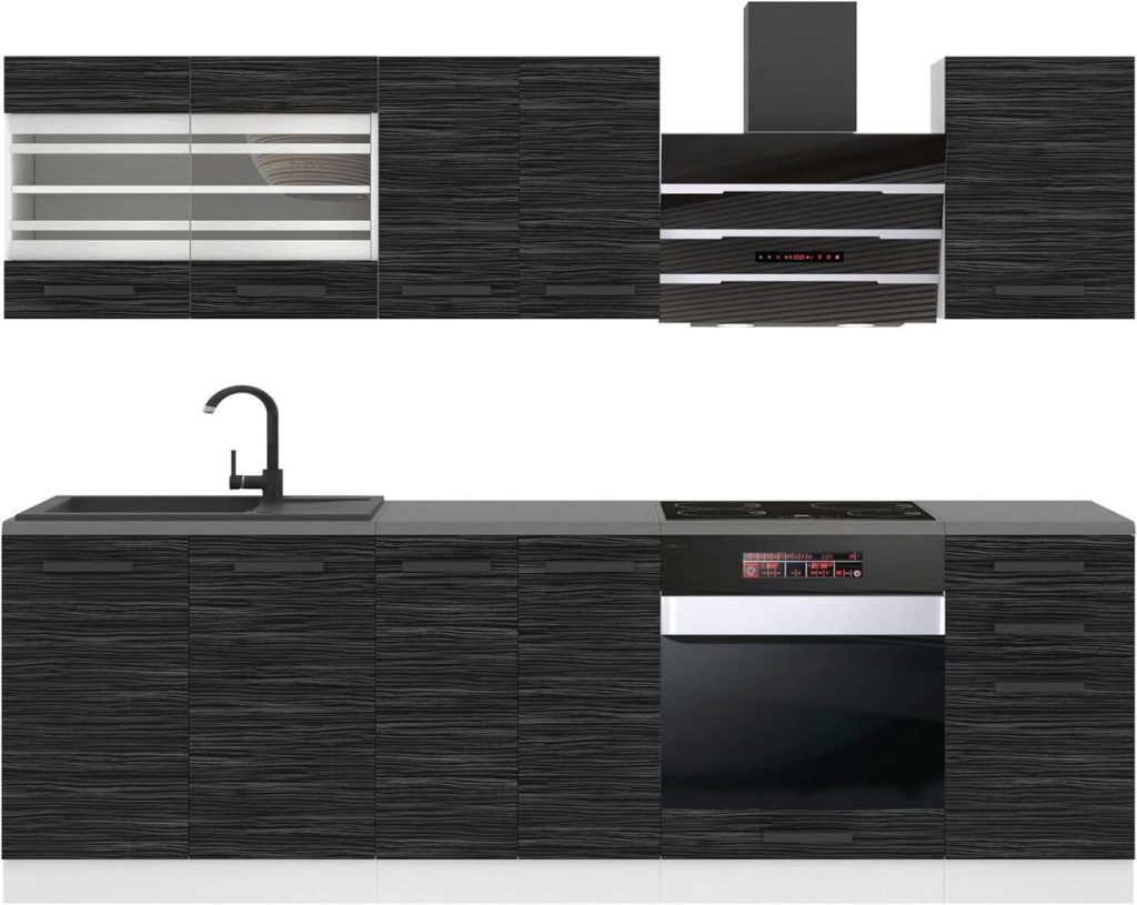 Test : belini cuisine équipée complète Margaret 240 cm - élégance ébène royal