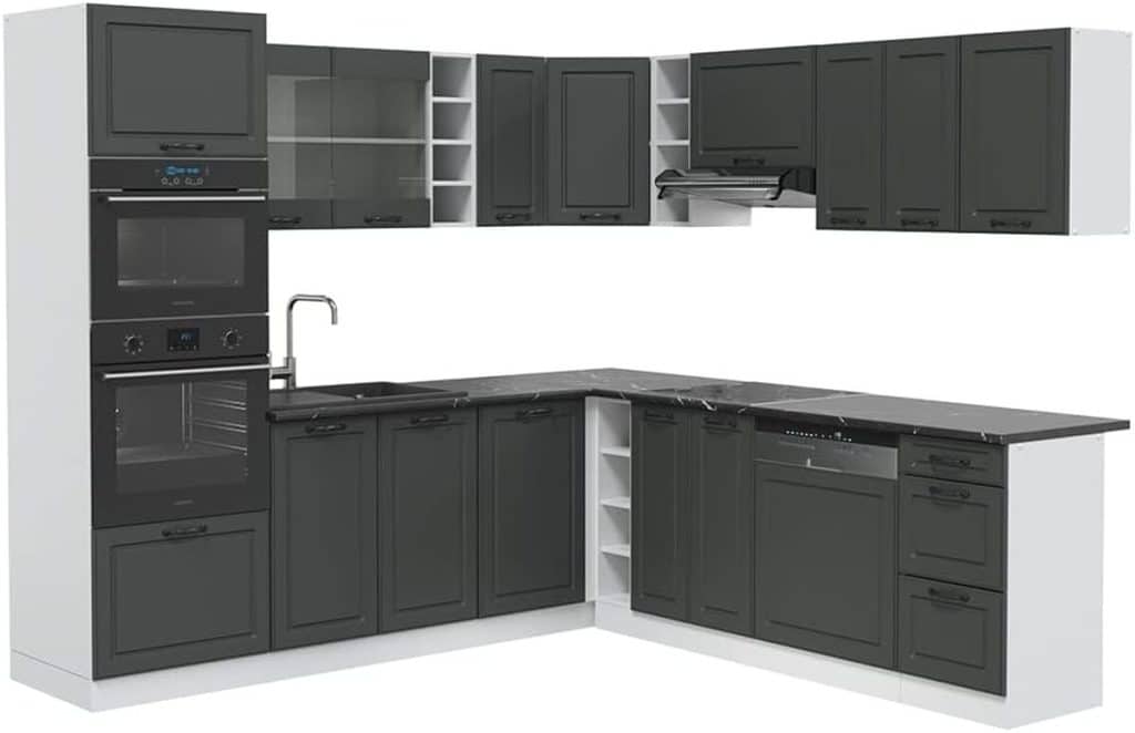 Test : cuisine en angle Vicco R-Line, style maison de campagne anthracite/blanc