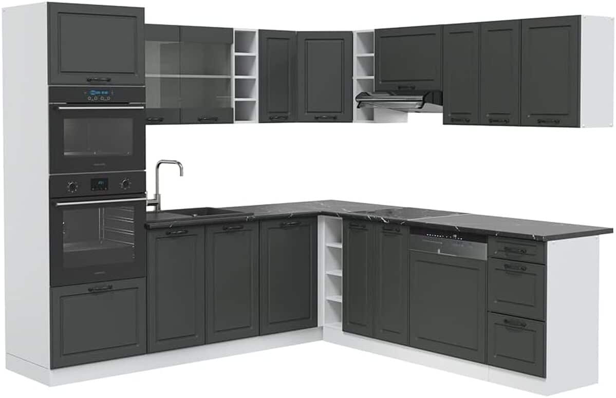 Test : cuisine en angle Vicco R-Line, style maison de campagne anthracite/blanc