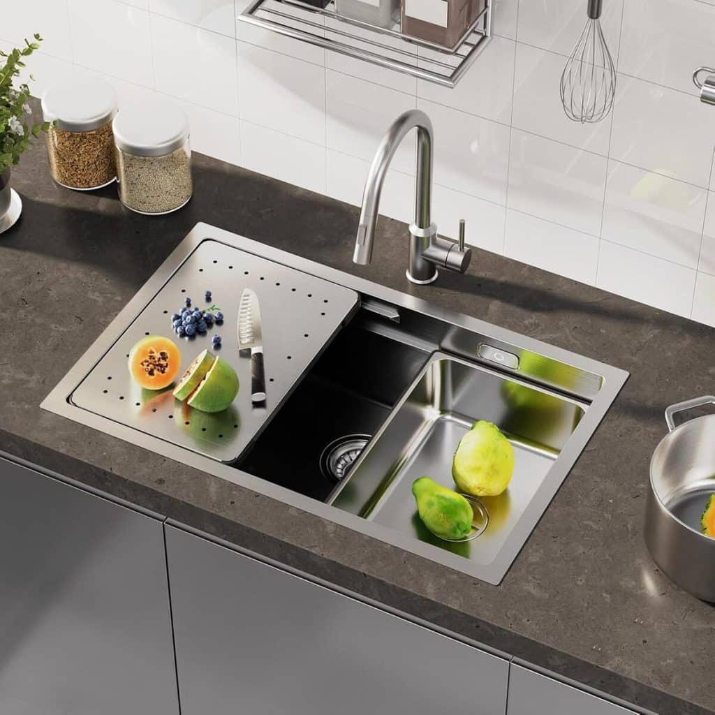 Test : évier inox Cecipa, 1 bac 70x44 cm, vidange rapide et trop-plein