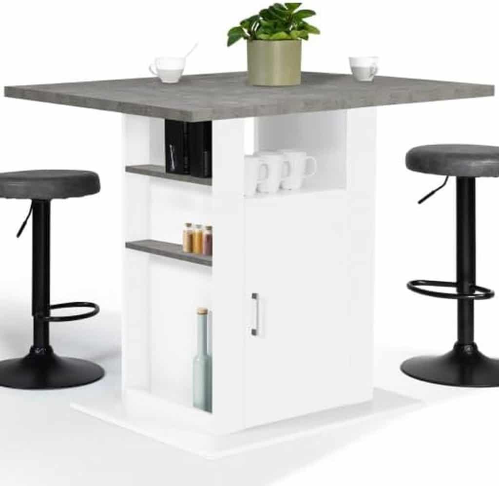 Test : iDMarket ilot central UGO 110 cm béton et blanc