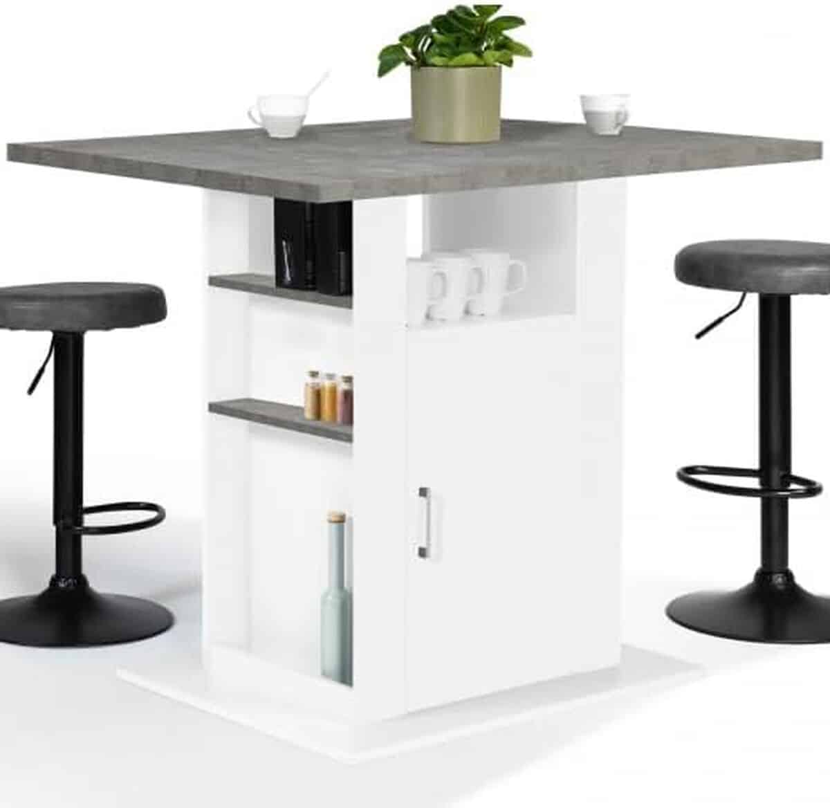 Test : iDMarket ilot central UGO 110 cm béton et blanc