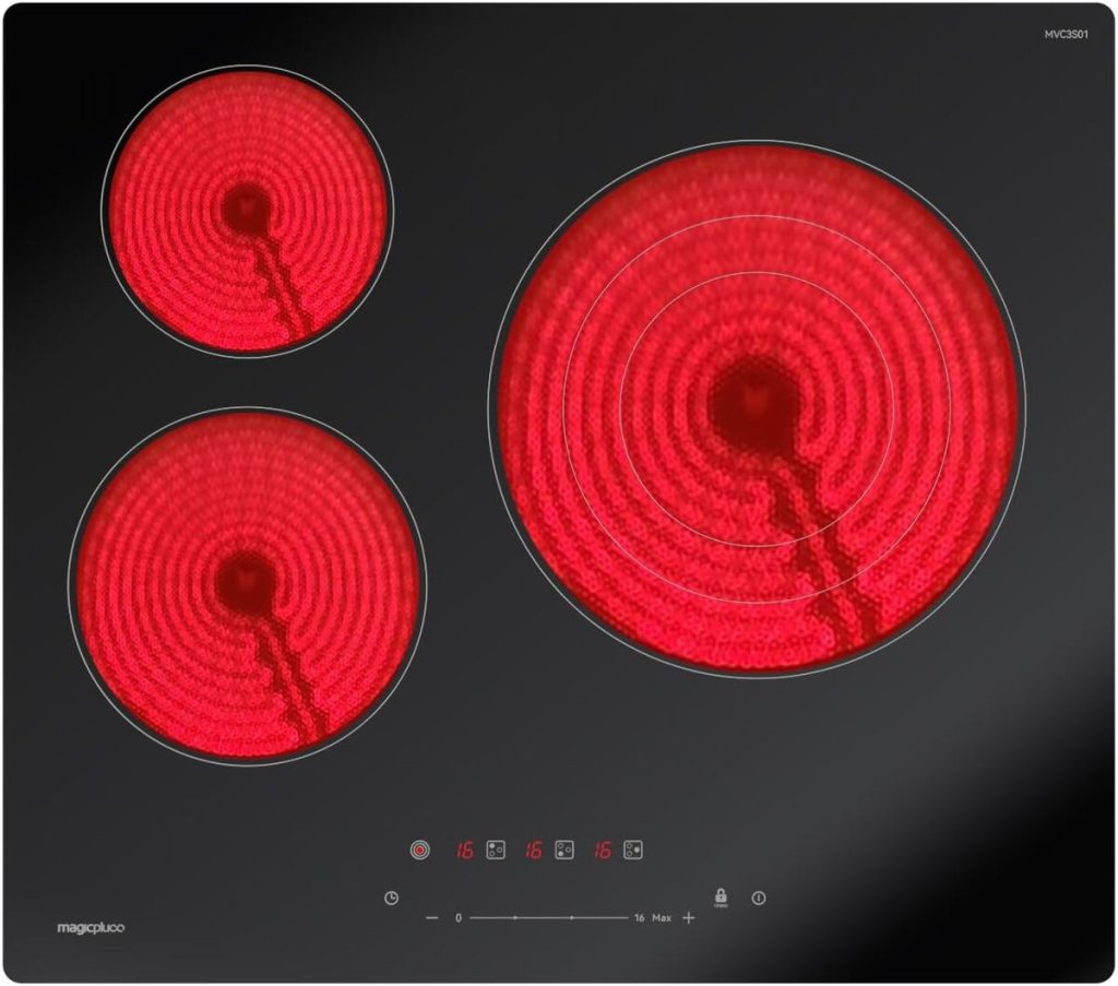 Test : plaque vitrocéramique magicplux 6600W, 3 feux