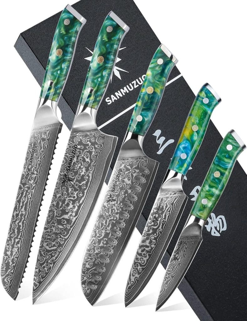 Test : set de couteaux SANMUZUO Xuan en acier de Damas