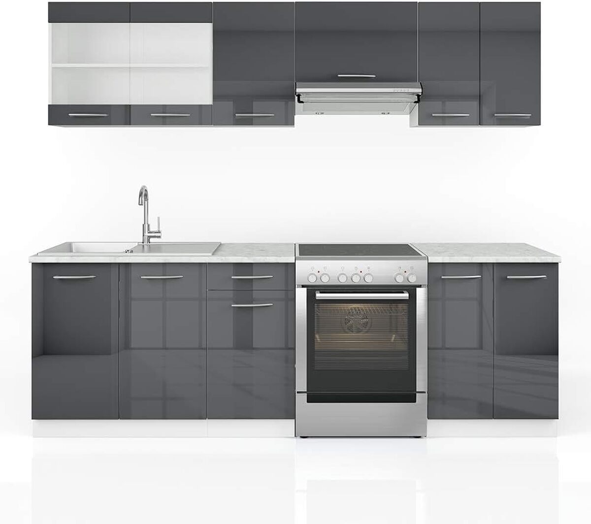 Test : vicco Cuisine Raul anthracite-blanc haute brillance
