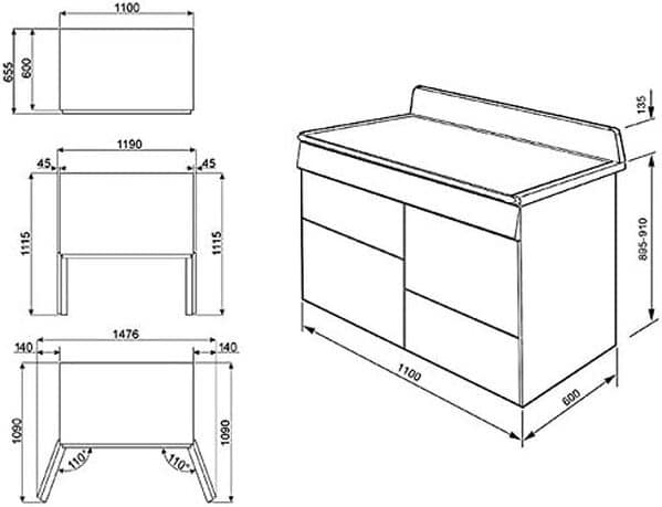 Piano de cuisson Smeg TR4110BL1 - Noir - Classe énergétique A / Plaque Gaz / Four Electrique Multifonction - Vapor Clean - Porte tempérée [Classe énergétique A]