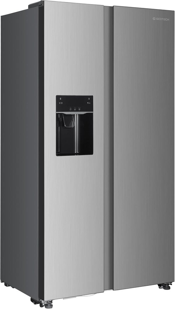 GEDTECH Réfrigérateur Américain GSBSA513IX Side by Side 513L - Distributeur d'eau et machine à glaçons automatique - Inox [Classe énergétique E]