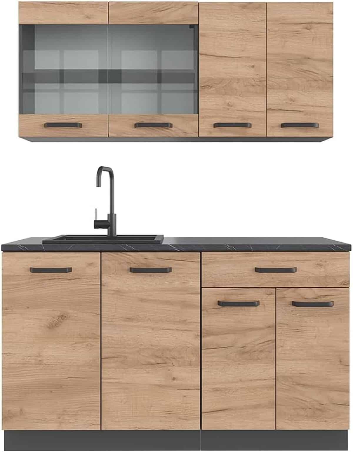 Test de la cuisine Vicco R-Line chêne doré/anthracite, 140 cm
