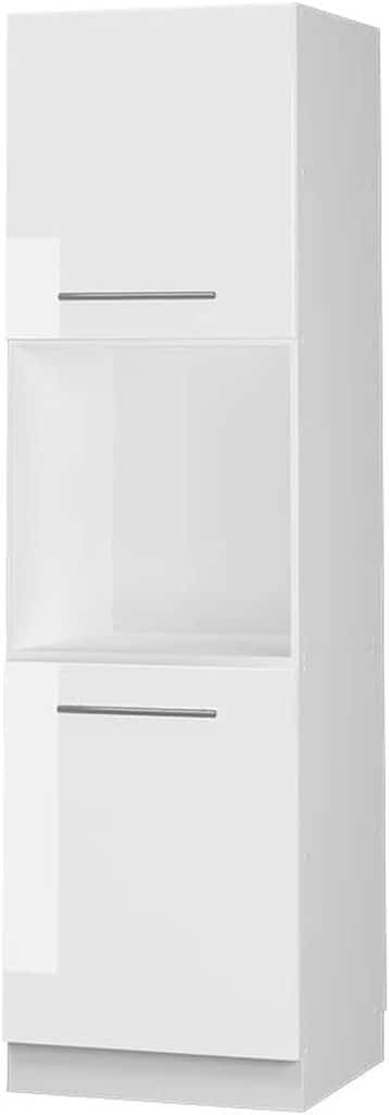 Test du meuble pour four Vicco Fame-Line, blanc haute brillance 60 cm avec étagères ouvertes