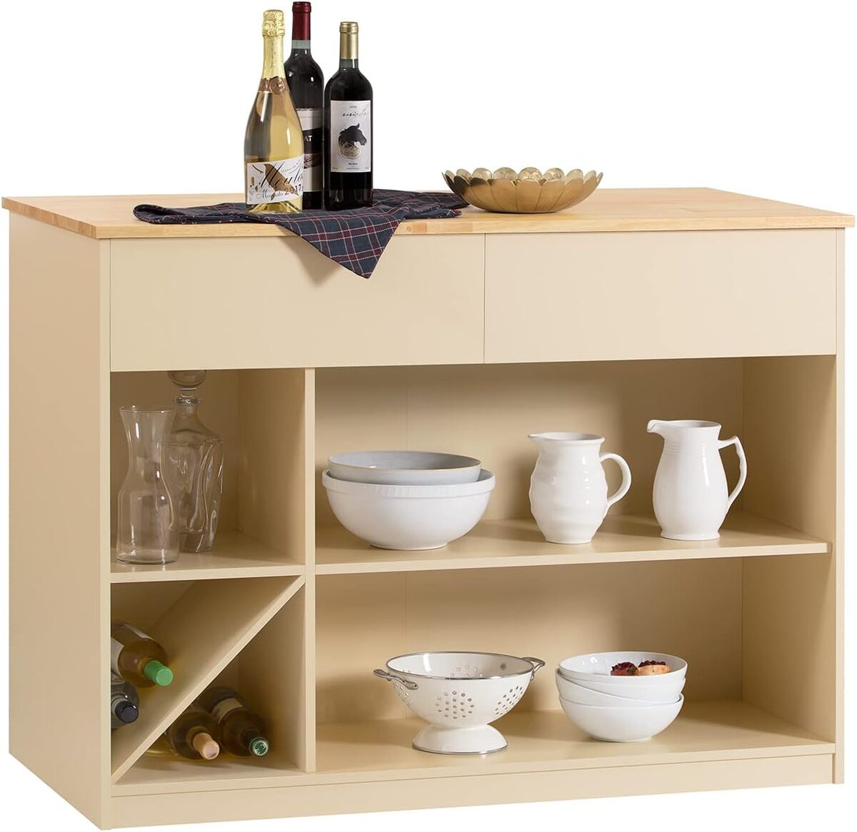 Test : îlot central de cuisine SoBuy KNL04-MI, rangement pratique et design