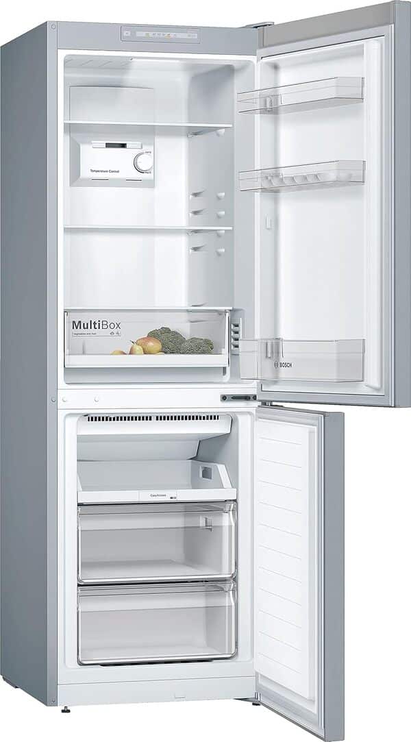 Bosch KGN33NLEB Série 2 Réfrigérateur combiné pose-libre - 282L - L 60cm x H 176cm - Inox [Classe énergétique E]