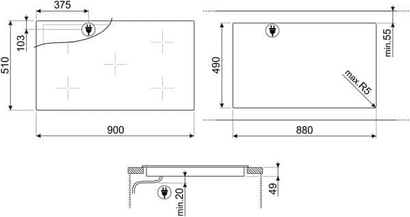 SMEG; Plaque de cuisson à induction (SI2M7953DW)