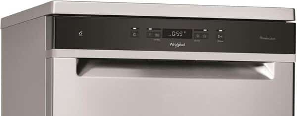 Whirlpool Lave vaisselle 60 cm WFC 3 C 42 PX, Autoportant, Acier inoxydable, Gris, Noir [Classe énergétique C]