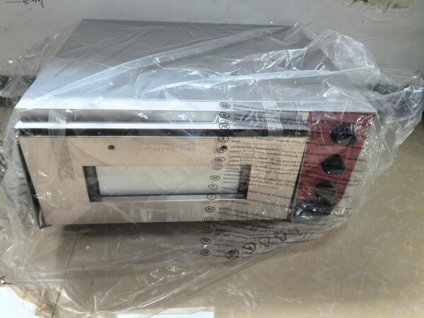 CROSSON Four à pizza électrique professionnel avec surface de cuisson 400 x 400 mm en pierre réfractaire pour pizza, pain et pâtisseries, température supérieure et inférieure indépendante jusqu'à 350