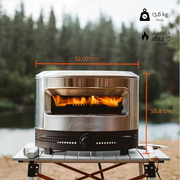 Solo Stove Pi Prime Pizza Oven Outdoor | Propane, chauffage puissant en demi-dôme, four facile à cuire, croûte croustillante en 90 secondes, pierre à pizza en cordiérite, ouverture panoramique