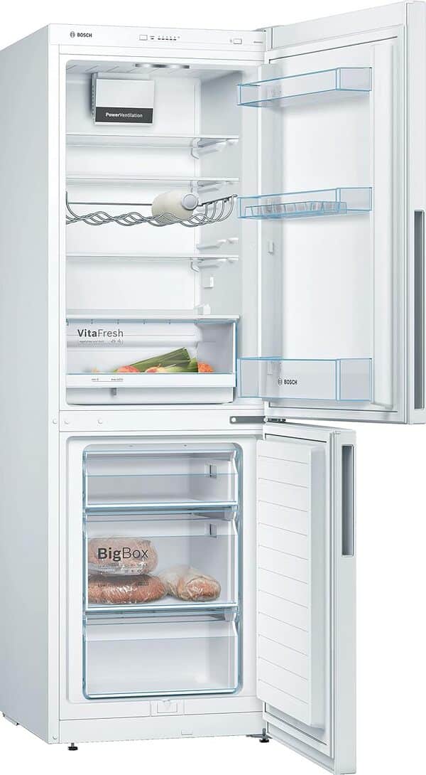 Bosch KGV33VWEAS, Série 4, Réfrigérateur congélateur, Pose libre, 176 x 60 cm, 195 L / 94 L, Blanc [Classe énergétique E]