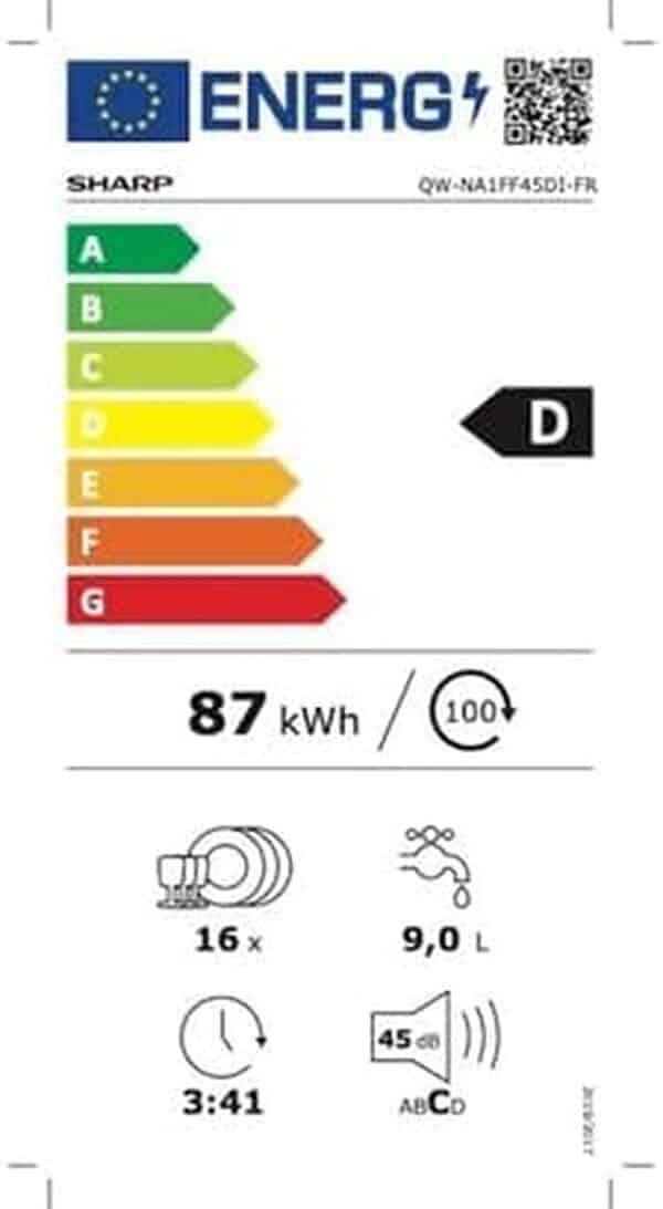 SHARP Lave vaisselle 60 cm QWNA1FF45DI