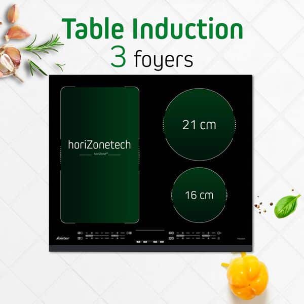Sauter - SPI4664B - Plaque Induction - Table de Cuisson Encastrable - Noir - 4 Foyers - 7200W - Dimensions Encastrement : 56x49cm - Espace Grand Plat - Fabriqué en France