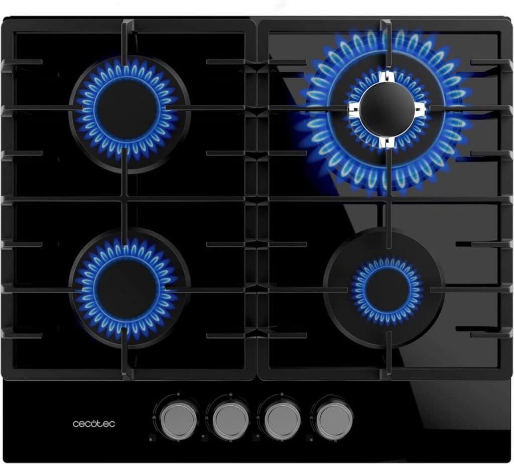 Test Cecotec Bolero Squad G 4200F : plaque à gaz 4 feux en verre noir