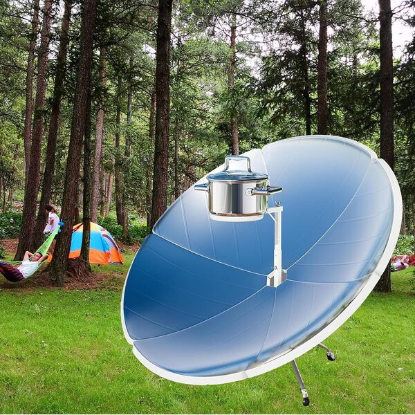 YAMO DUDO Fours D'extérieur, Kits De Poêle À Cuisinière Solaire, Cuisinière Solaire Parabolique Portable De 1800W, Cuisinière Solaire Concentrée, Cuisinière Solaire Pliable De 59 Pouces