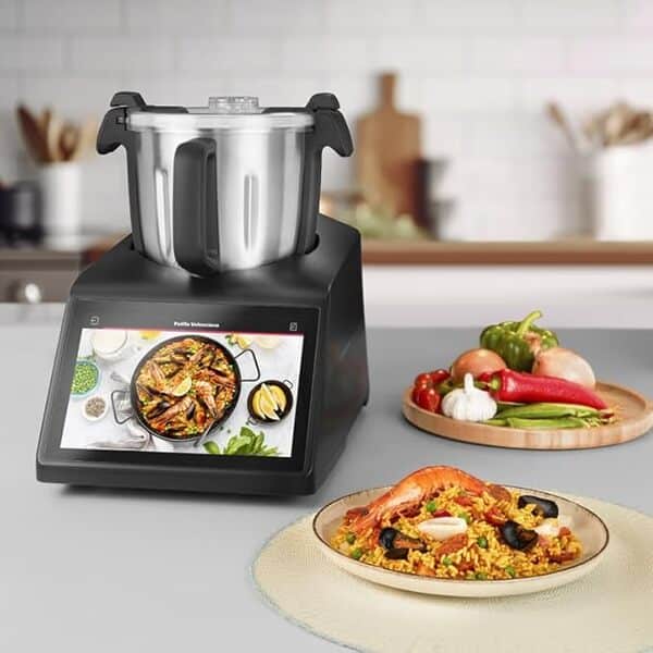 SCHNEIDER SCCM2310FM, Robot chauffant multifonction, Connecté, 4.5 litres, 600 recettes, Balance intégrée, Ecran couleur tactile, Température réglable, Noir