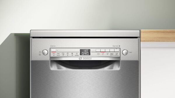 Bosch SPS2HKI58E, Série 2, Lave-vaisselle pose-libre, 45 cm, 10 couverts, Home connect, Inox [Classe énergétique E]
