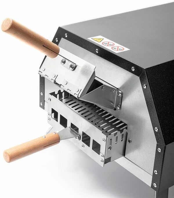 InnovaGoods® Pellet Pizza Oven avec accessoires, four à pizza avec base en pierre Ø 0cm max. cuisson rapide jusqu'à 500ºC et plaque à pizza 30x30cm. Comprend une cheminée et un sac de transport. [Classe énergétique A]