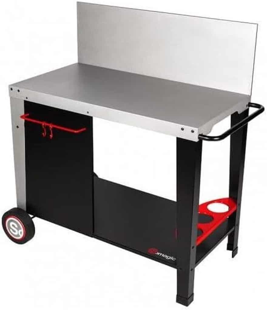 Test de la desserte métal sur chariot pour plancha