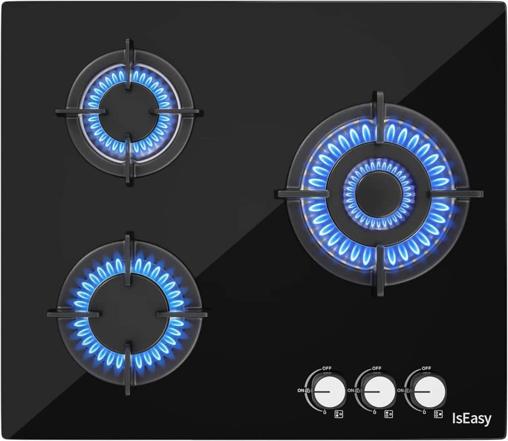 Test de la plaque de cuisson à gaz 3 feux encastrable