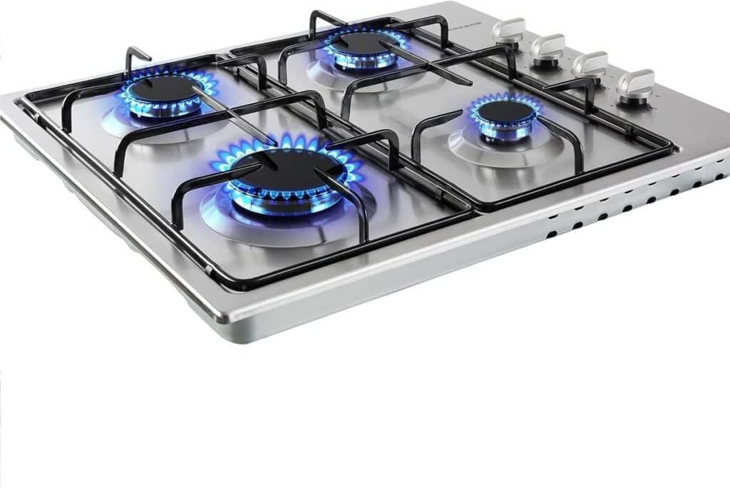 Test de la table de cuisson à gaz Arebos 4 feux inox 58 cm
