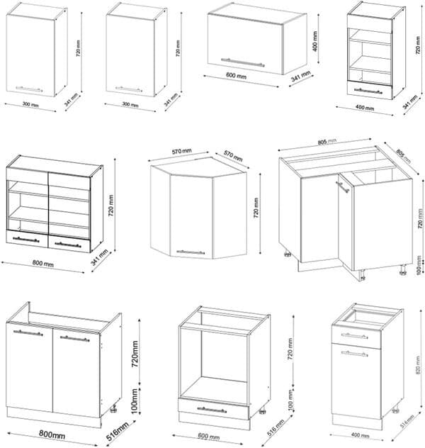 Vicco Cuisine en Angle Fame-Line, Anthracite Brillant/Blanc, 160 x 190 cm sans Plan de Travail