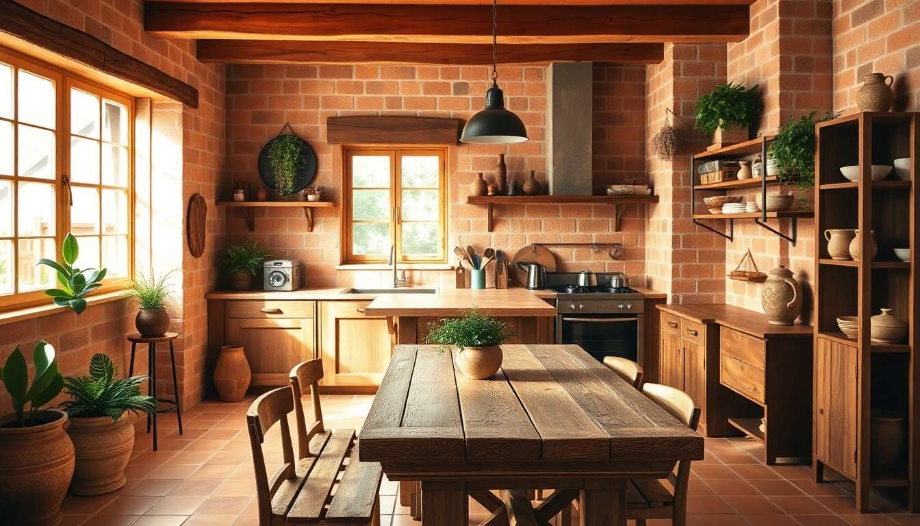 Marier le terracotta au bois pour une ambiance chaleureuse