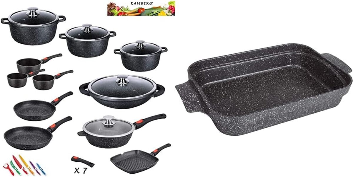 Test : batterie de cuisine Kamberg 27 pièces & plat à lasagnes en fonte d'aluminium