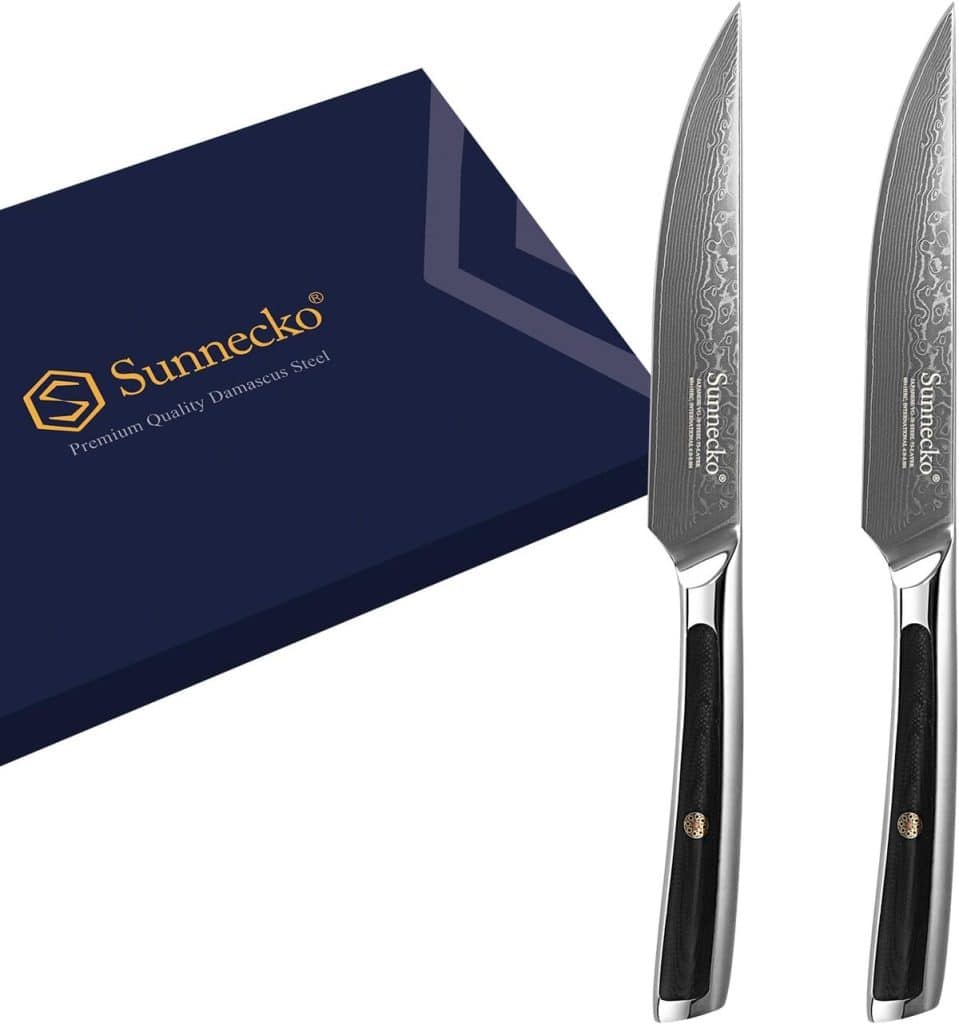 Test : couteaux à steak Sunnecko Damas 6 pièces