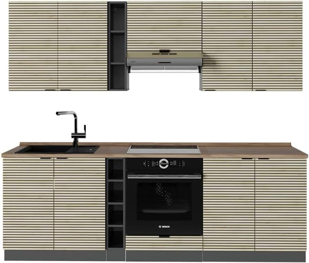 Test de la cuisine Vicco "Fame-Line" anthracite 235 cm