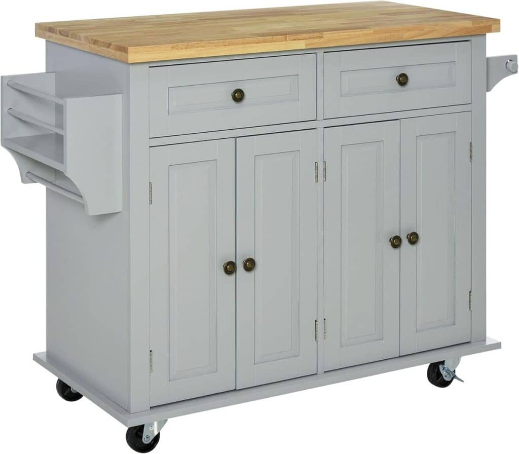 Test du ilot de cuisine multifonctions HOMCOM MDF Gris