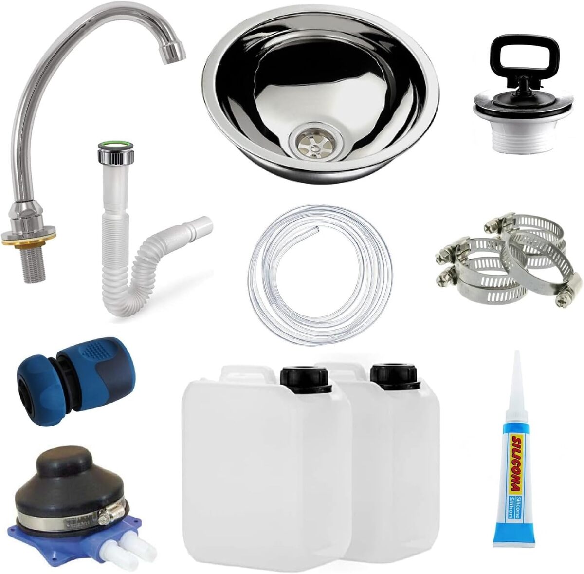 Test du kit évier autonome Express Water : pompe à pied et réservoirs 15L