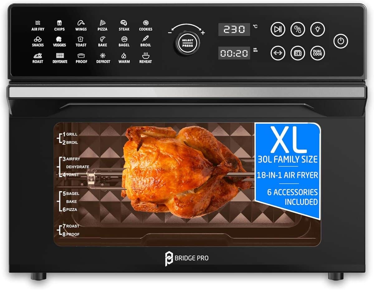 Test : tal air fryer oven XL 1800 W avec rotisserie et accessoires complets