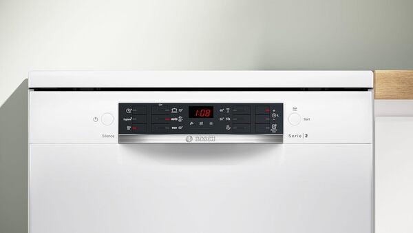 Bosch SMS26AW01F, Série 2, Lave-vaisselle 60 cm, Pose libre, Blanc [Classe énergétique E]