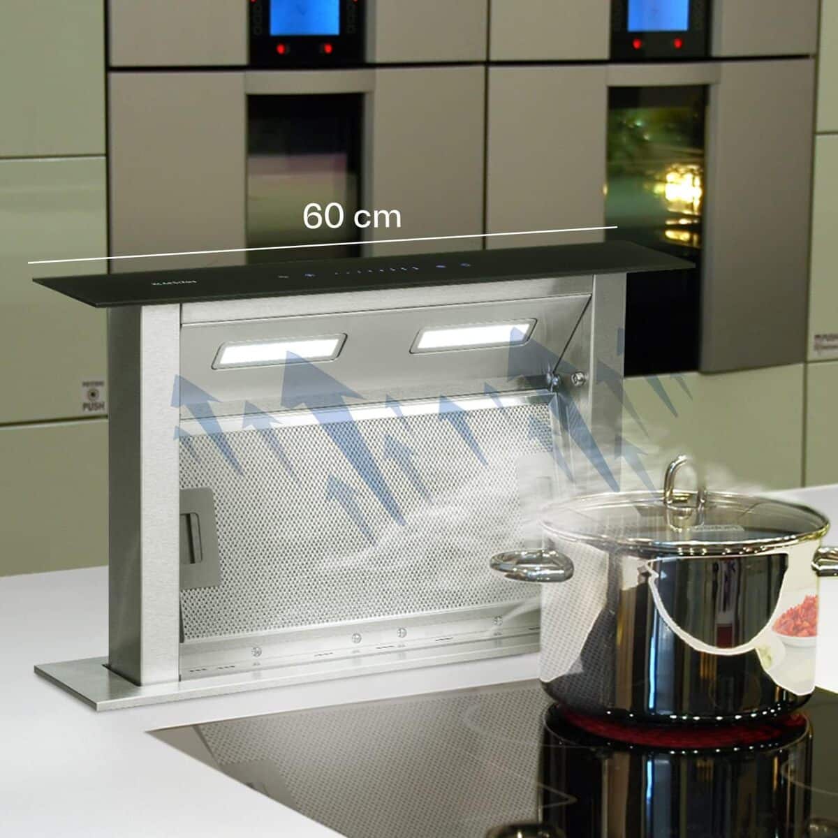 Test Klarstein Downdraft : hotte aspirante encastrable silencieuse 430m³/h