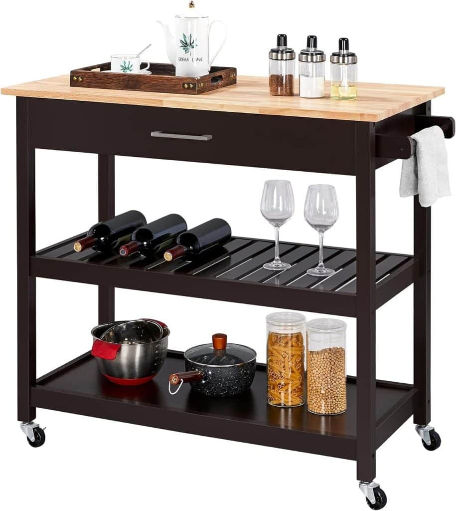 Test Yaheetech desserte de cuisine sur roulettes : espresso fonctionnel