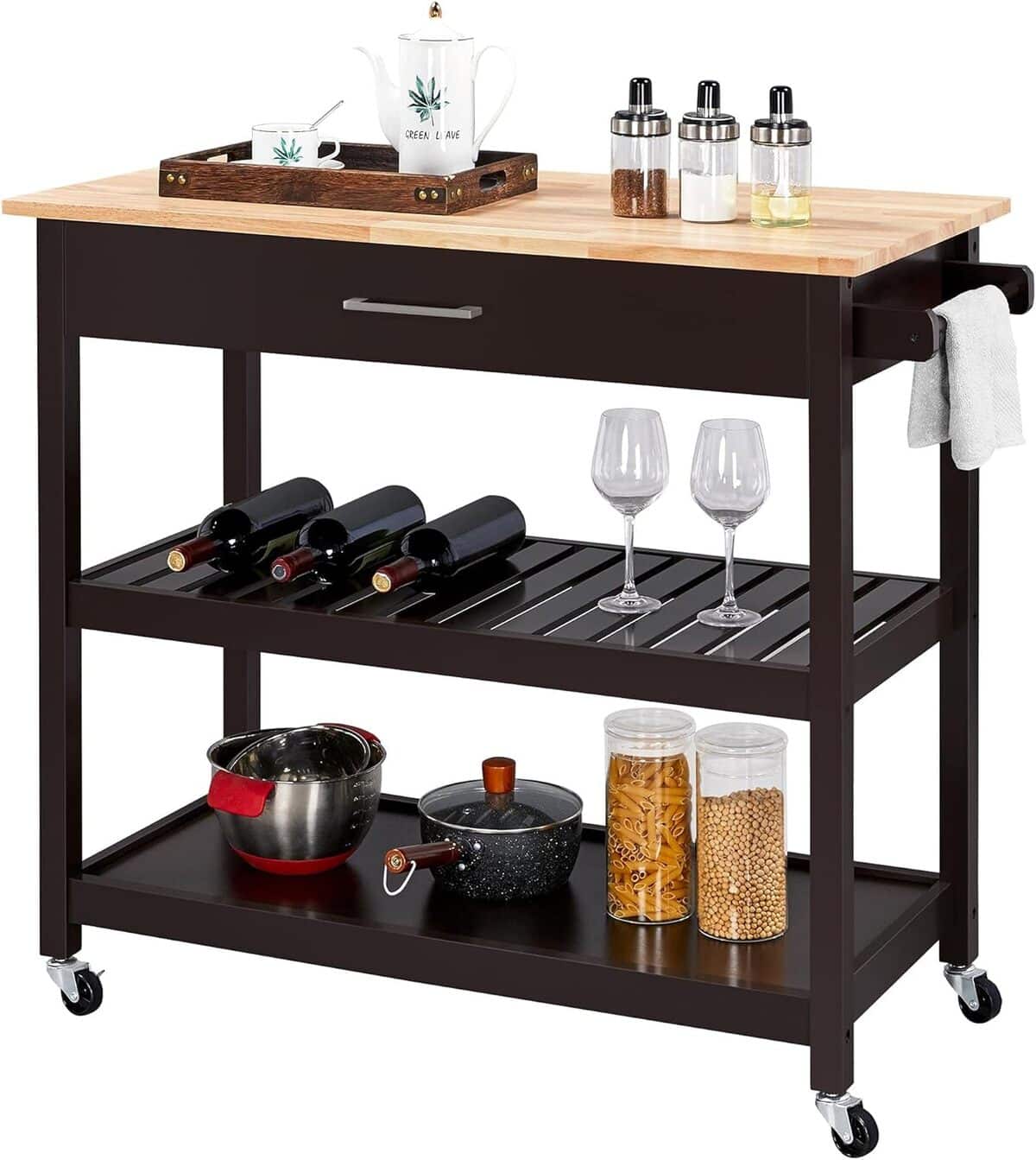 Test Yaheetech desserte de cuisine sur roulettes : espresso fonctionnel