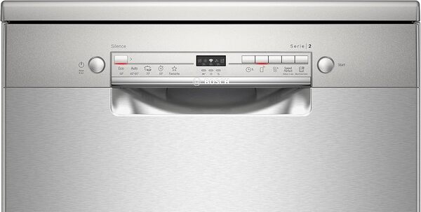 Bosch SMS2ITI12E - Série 2, Lave-vaisselle pose libre - 60cm - Home Connect - 12 couverts - Moteur EcoSilence - Inox [Classe énergétique E]