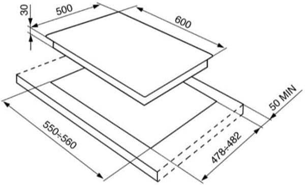 Plaque gaz Smeg SER60SGH3 - 4 foyers