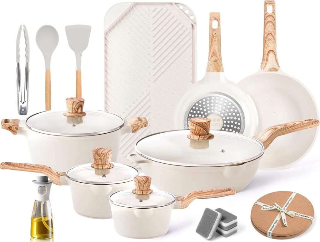 Test de la batterie de cuisine Caannasweis en granit blanc