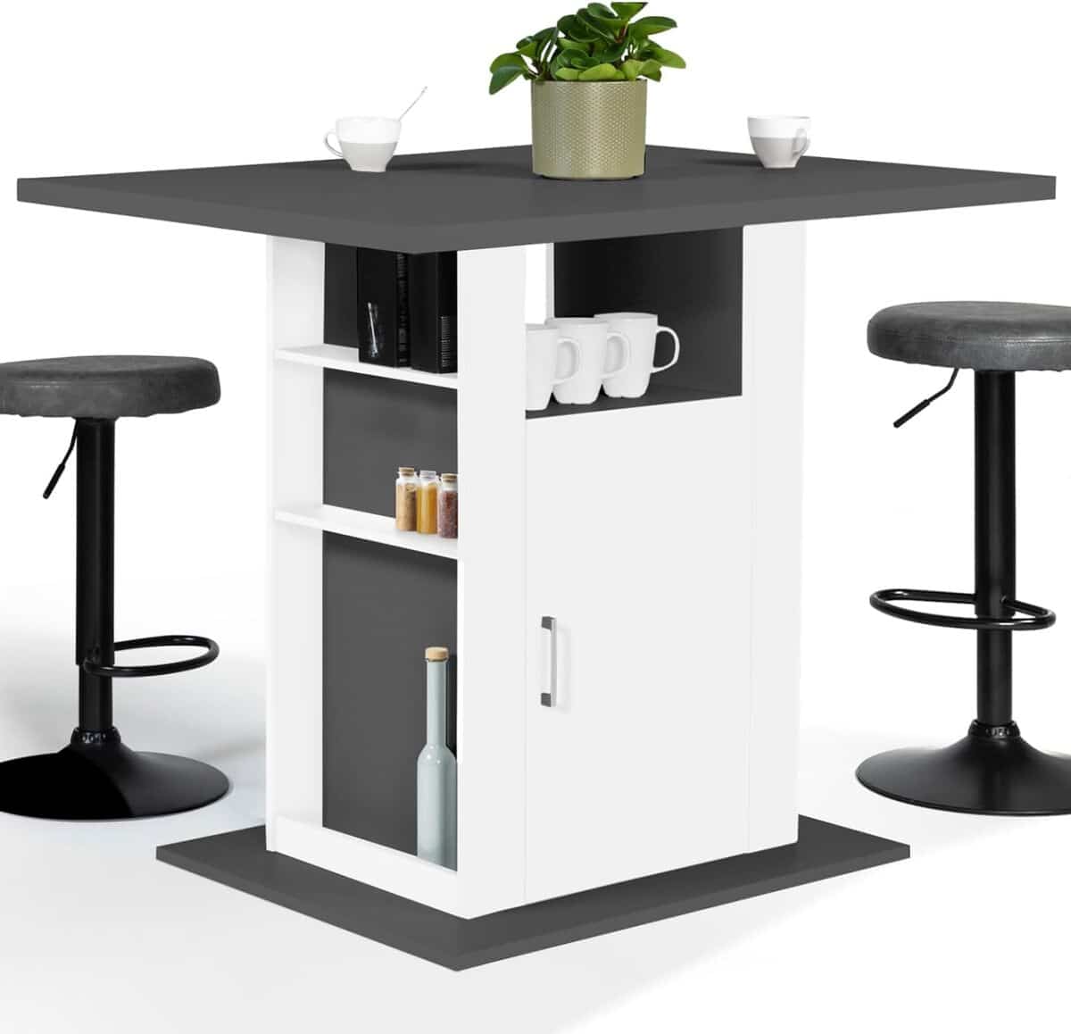 Test : iDMarket – îlot central UGO 110 cm bois gris et blanc