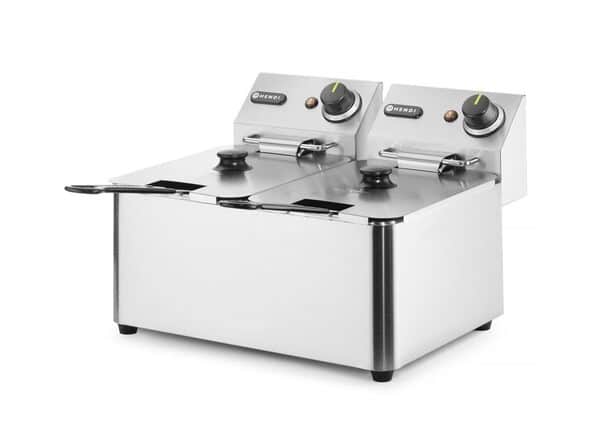HENDI 205846 Friteuse 2x4L, 6000W, 470x380x(H)315mm, Inox