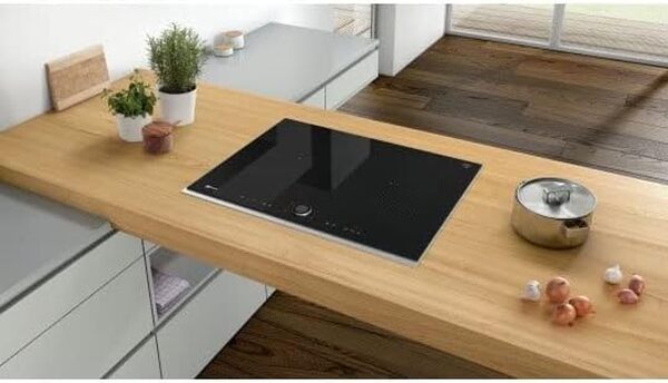 Neff T57TT60N0 Built-in Zone induction hob Black, Stainless steel hob - Neff T57TT60N0, Built-in, Zone induction hob, Ceramic, Black, Stainless steel, 2200 W, 19 cm [Classe énergétique A+]